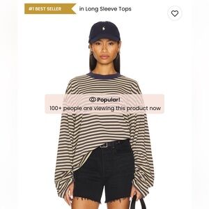 Lioness Bloom Top in Beige Stripe